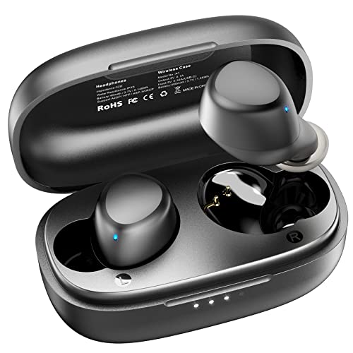 TOZO A1 Mini Auriculares inalámbricos Bluetooth 5.0 en la Oreja Auriculares livianos Micrófono Incorporado, Auriculares con Sonido Premium inmersivo (Compatible para Orejas pequeñas), Negro